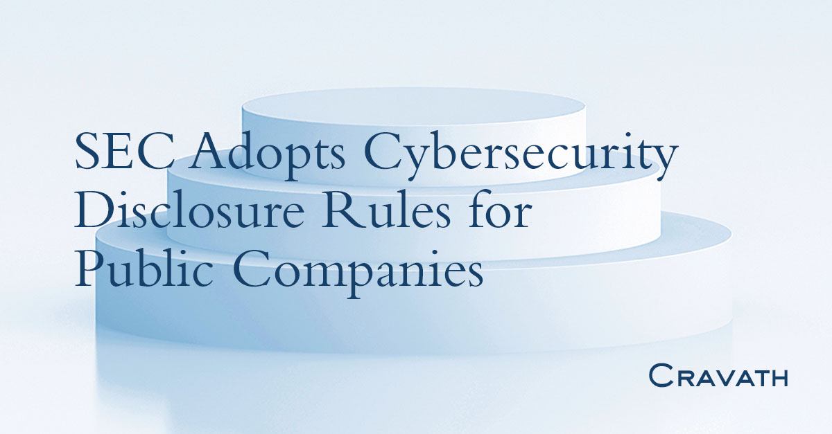 SEC Adopts Cybersecurity Disclosure Rules For Public Companies ...