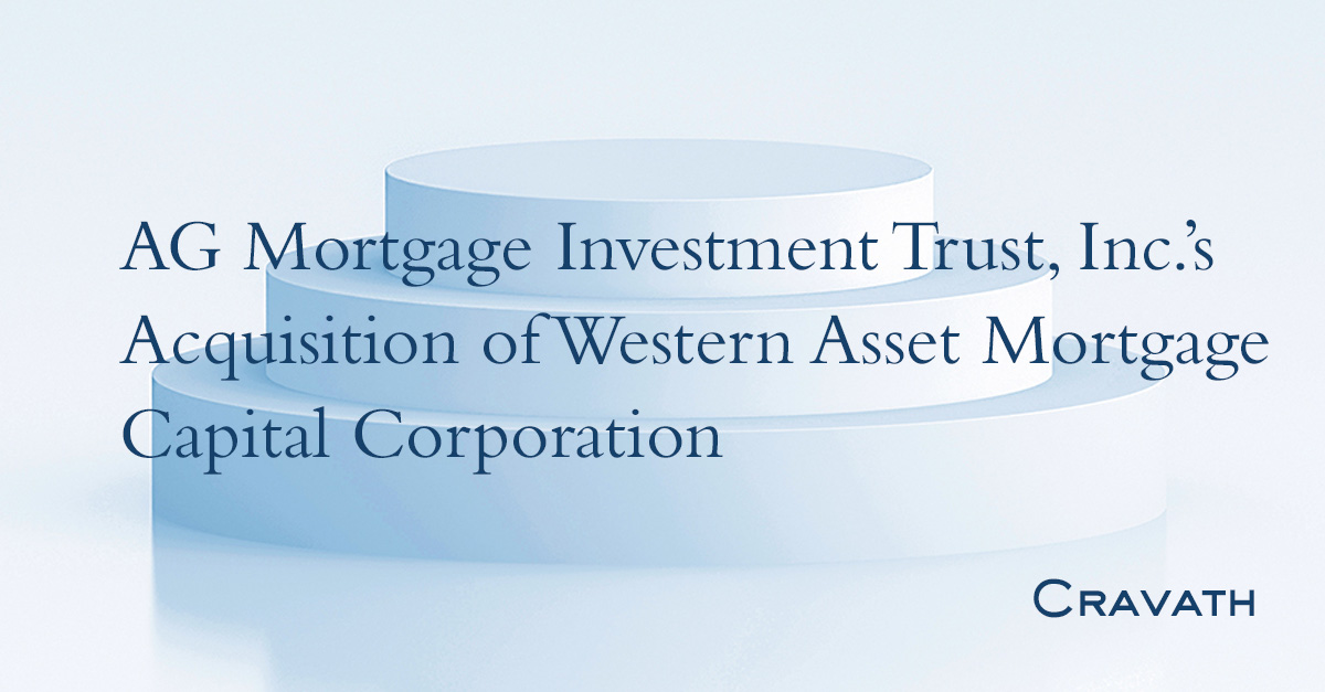 AG Mortgage Investment Trust, Inc.’s Acquisition Of Western Asset ...