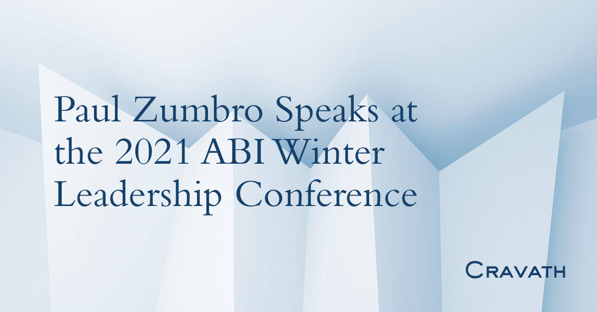 Paul Zumbro Speaks at the 2021 ABI Winter Leadership Conference